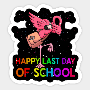 Dabbing flamingo woo hoo happy last day of school Sticker